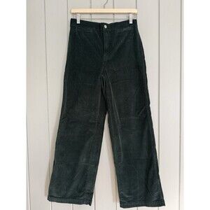 Madewell Emmett Wide Leg Corduroy Pants 28 Luxury Forest Green NS291
